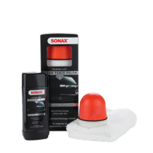 SONAX Premium Class Zestaw do polerowania lakieru 250 ml - preparat polerski, gąbka P-Ball, ściereczka z mikrofibry